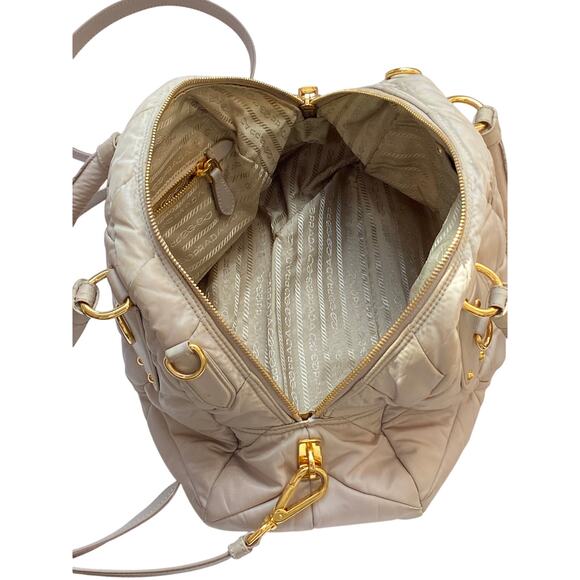Authentic Prada Beige Nylon Shoulder & Handbag – Adjustable Strap - Picture 5 of 12
